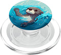 Cute Swimming Otter PopSockets MagSafe PopGrip for iPhone