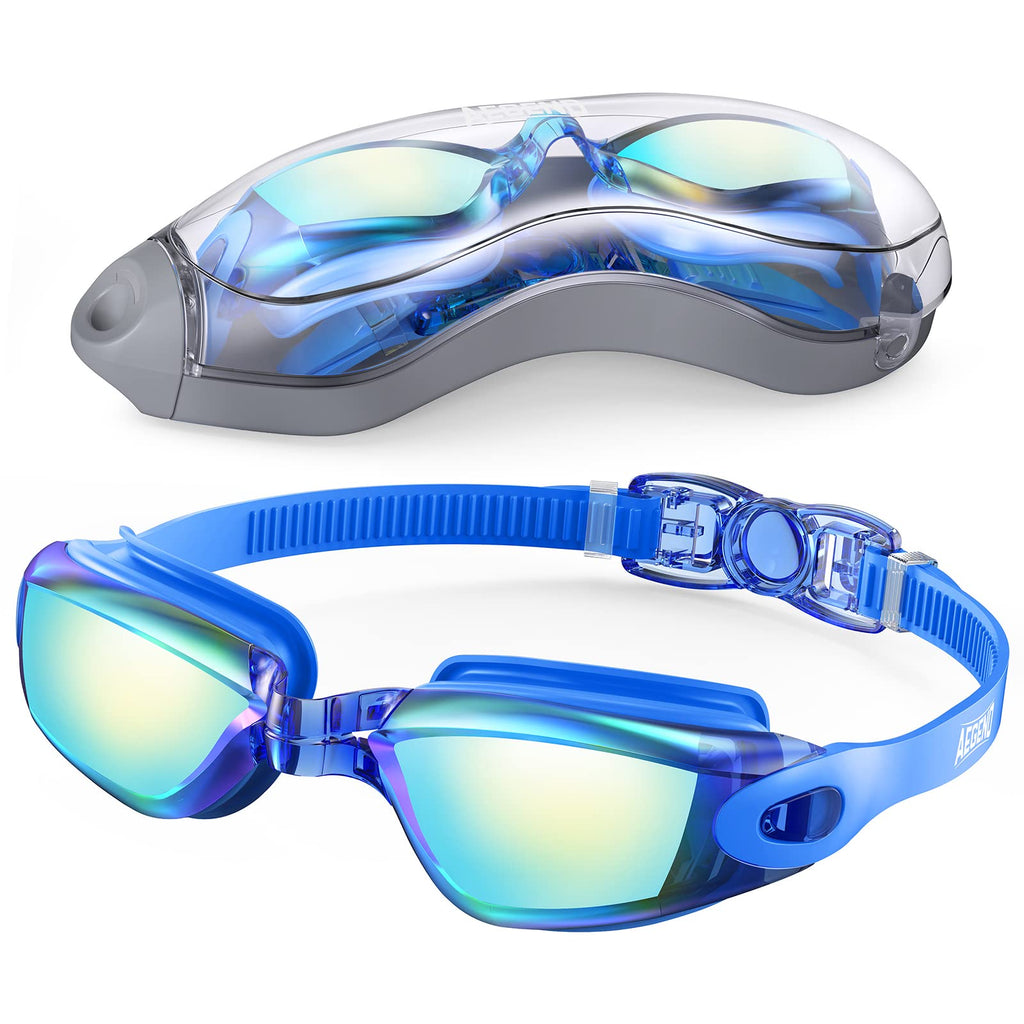 Aegend Swim Goggles Swimming Goggles No Leaking Anti Fog UV Protection Triathlon Swim Goggles with Free Protection Case for Adult Men Women Youth Kids Child 9 choices