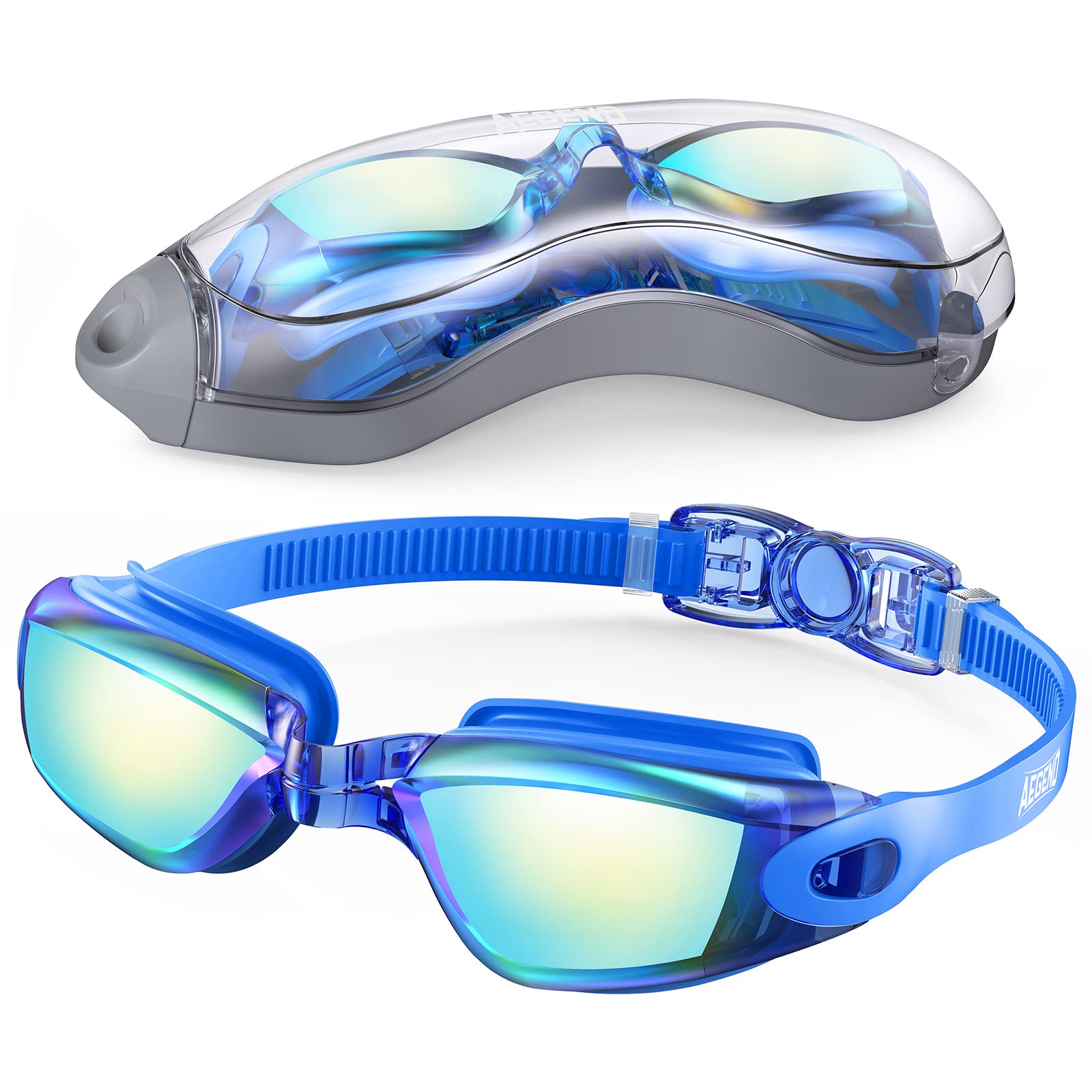 Aegend Swim Goggles Swimming Goggles No Leaking Anti Fog UV Protection Triathlon Swim Goggles with Free Protection Case for Adult Men Women Youth Kids Child 9 choices