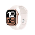 Apple Watch Series 10 [GPS 42mm case] Smartwatch with Rose Gold Aluminium Case with Light Blush Sport Band - S/M. Fitness Tracker ECG App Always-On Retina Display Water Resistant
