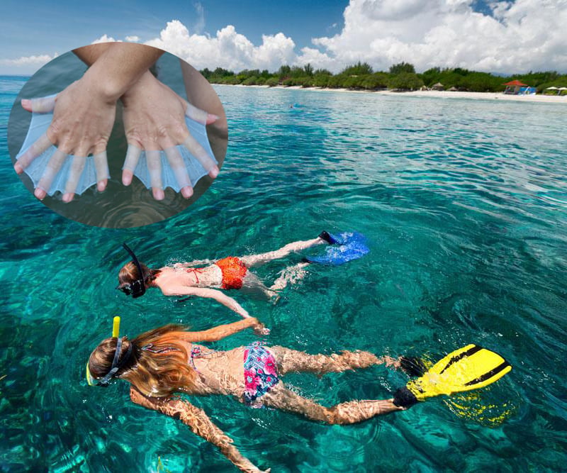 Unisex Frog Swimming Girdles and Webbed Palm Gloves