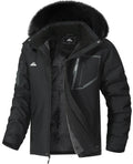 MAOYSSEN Mens Waterproof Ski Jacket Warm Winter Snow Coat Mountain Windbreaker Fur Hooded Snowboarding Jakcet Parka