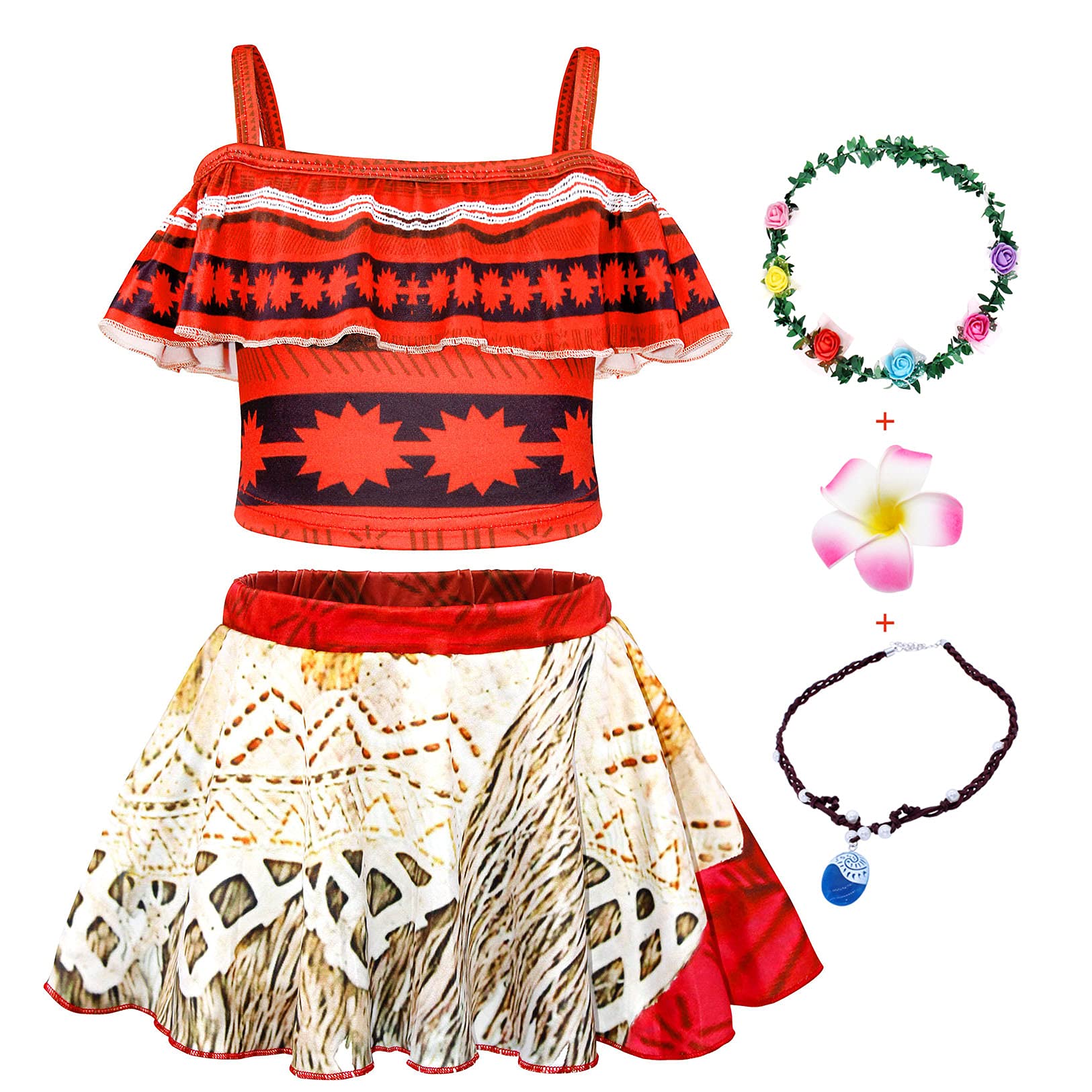 Eledobby Little Girls Princess Swimsuit Bathing Suit 2 Pieces Adventure Swimwear Tankini Bikini Sets Fancy Dress Costume 3-4T