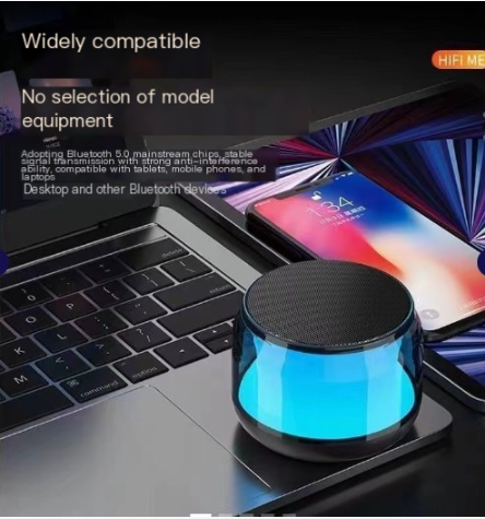 Portable Mini Bluetooth Speaker with Colorful Lights