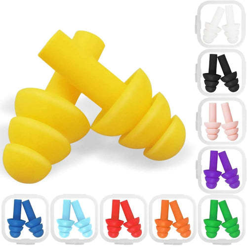 10 Pairs Swimming Earplugs Silicone Noise Cancelling Ear Plugs Reusable Waterproof Earplugs with Case for Swimming and Sleeping 10 Assorted Colors