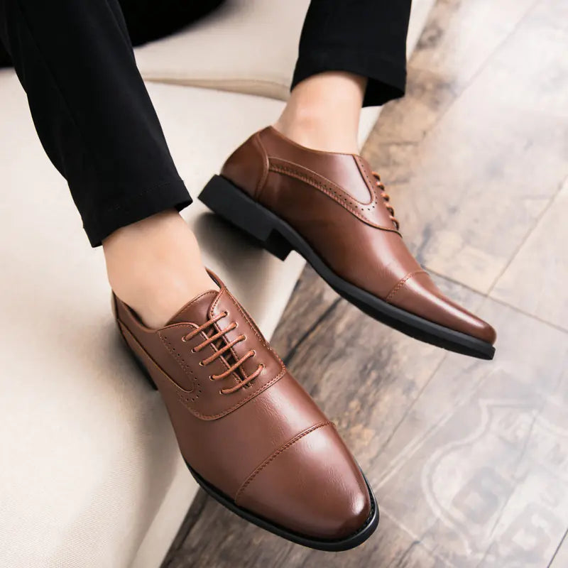 Korean Retro Oxford Leather Business Dress Shoes