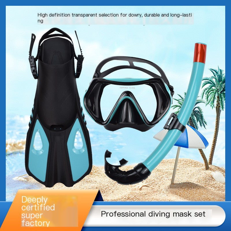 Outdoor Snorkeling Set with Mask, Fins, and Snorkel