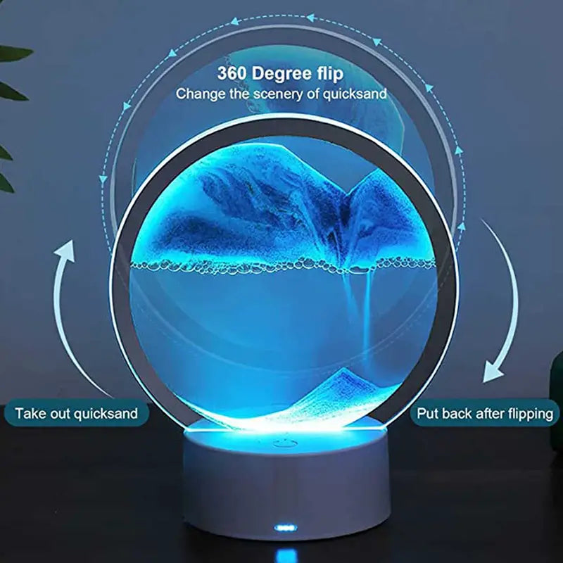 RGB LED Sandscape Table Lamp with Moving Sand Art