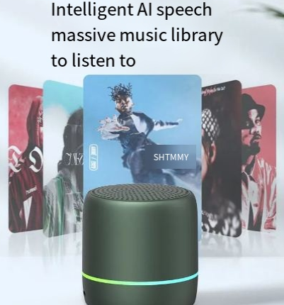 Portable Bluetooth Speaker with AI Voice and Lights