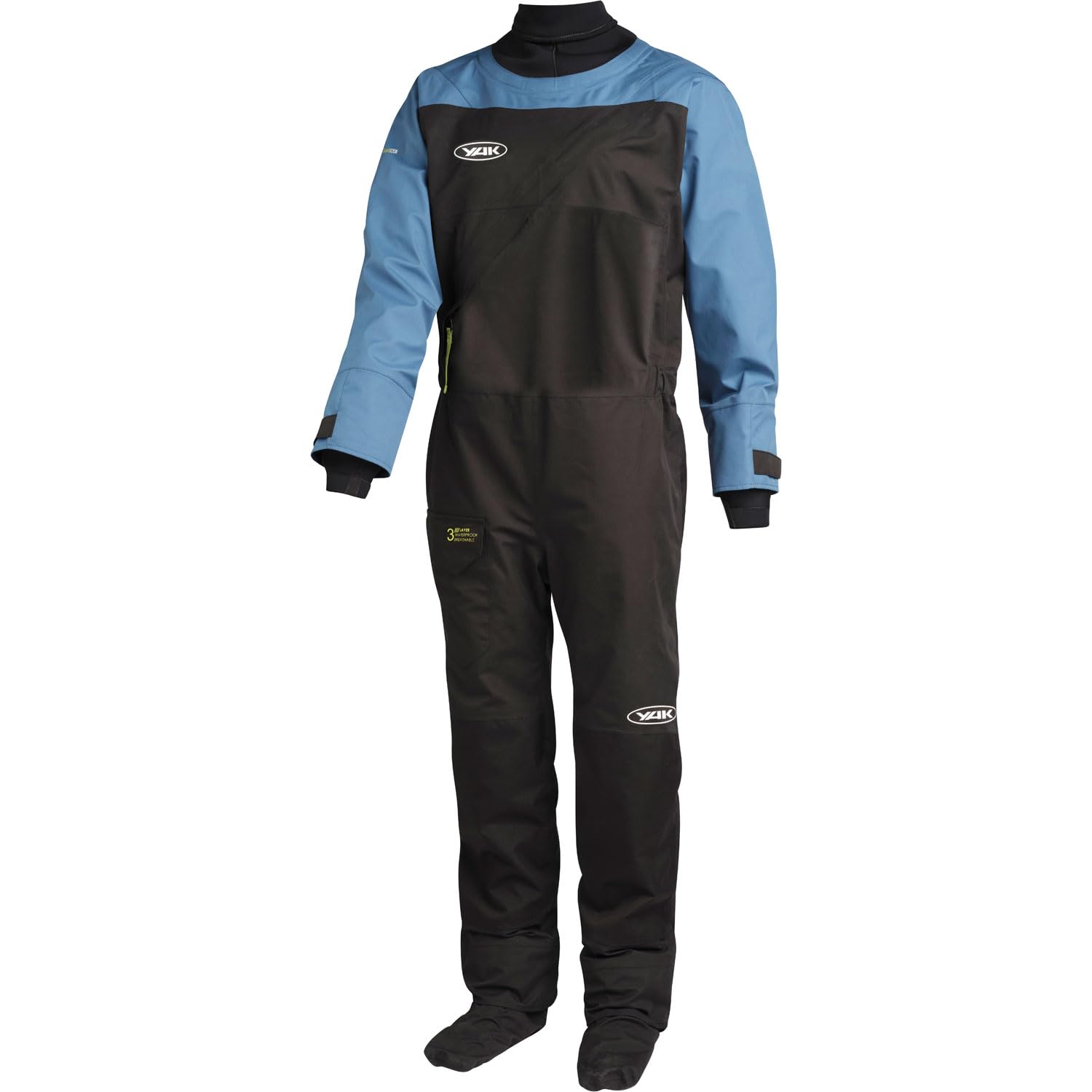 Yak Kayak & Kayaking - Santiam Kayak Drysuit Dry Suit - Blue Black - Thermal Warm Heat Layer Layers Breathable 3 - Drysuit Size - S