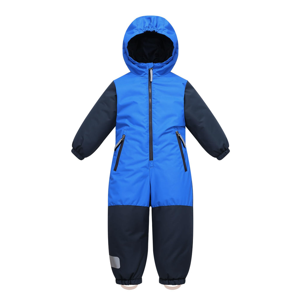 Owntop Kids Snow Suit One Piece Snowsuit Boys Waterproof Hooded Winter Jacket for Skiing Snowboarding (Blue 116)