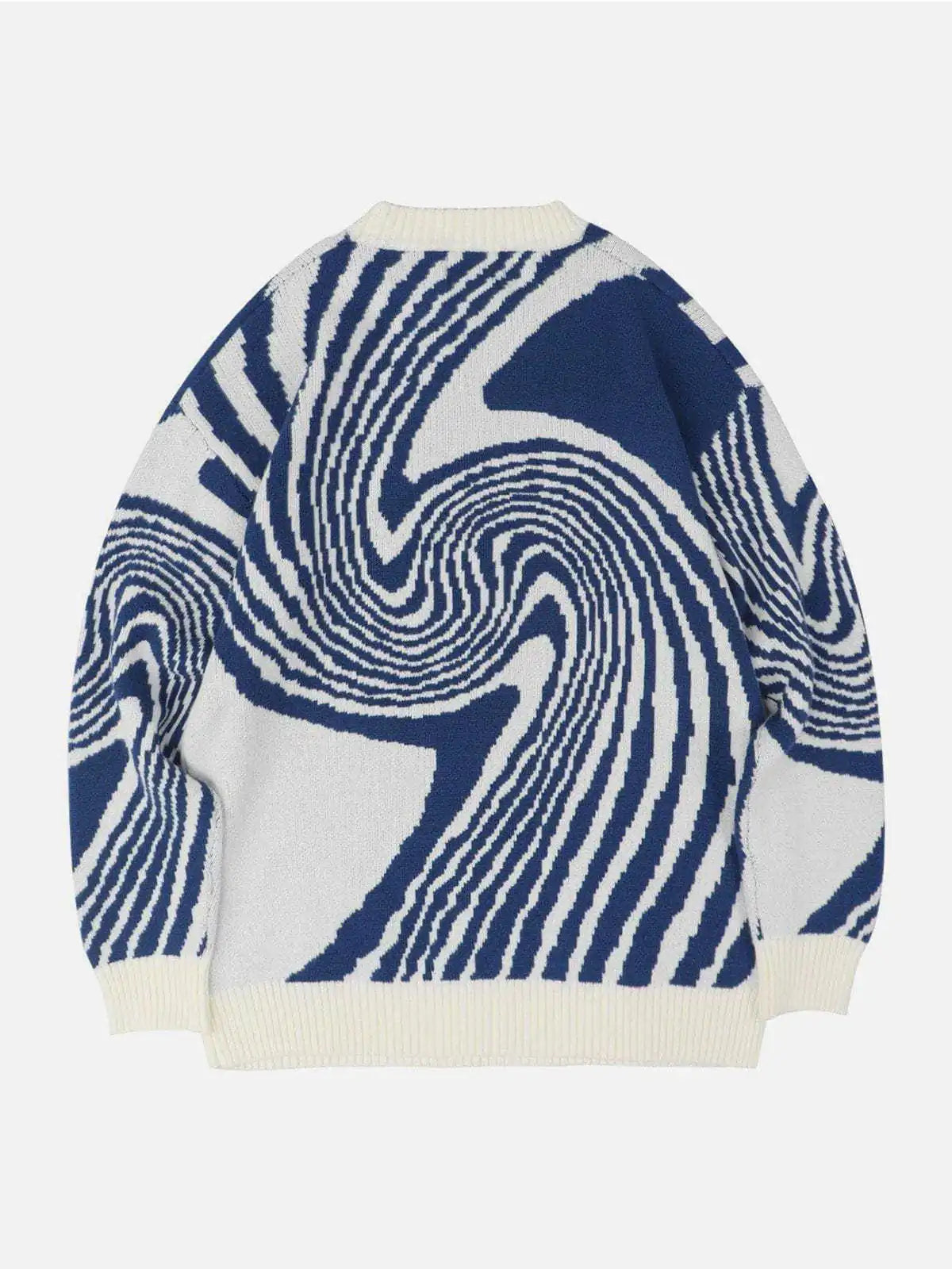 Geometric Jacquard Round Neck Sweater