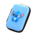 ZOSTLAND Cute Blue Alien ET Portable Storage Box Electronics iPhone Accessories Organizer Bag EVA Carrying Case for Earphone Earbuds Wireless Headset U Disk Coin Key Earphone (Medium Alien)